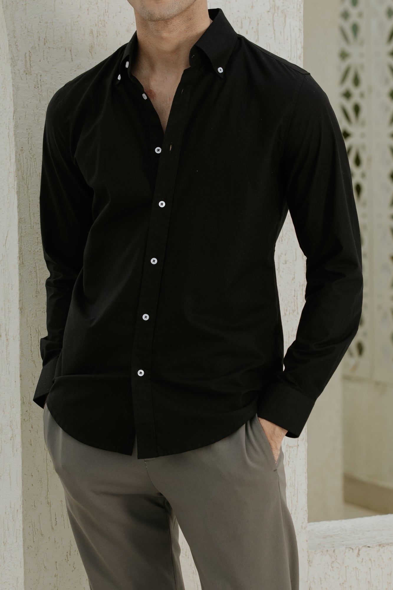 Black Buttondown Oxford Shirt