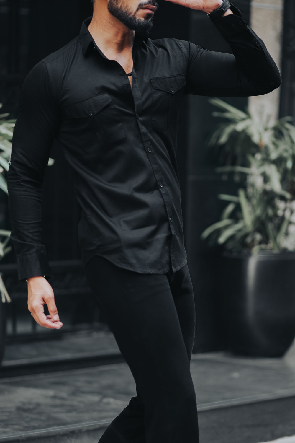 Double Pocket Shirt - Black