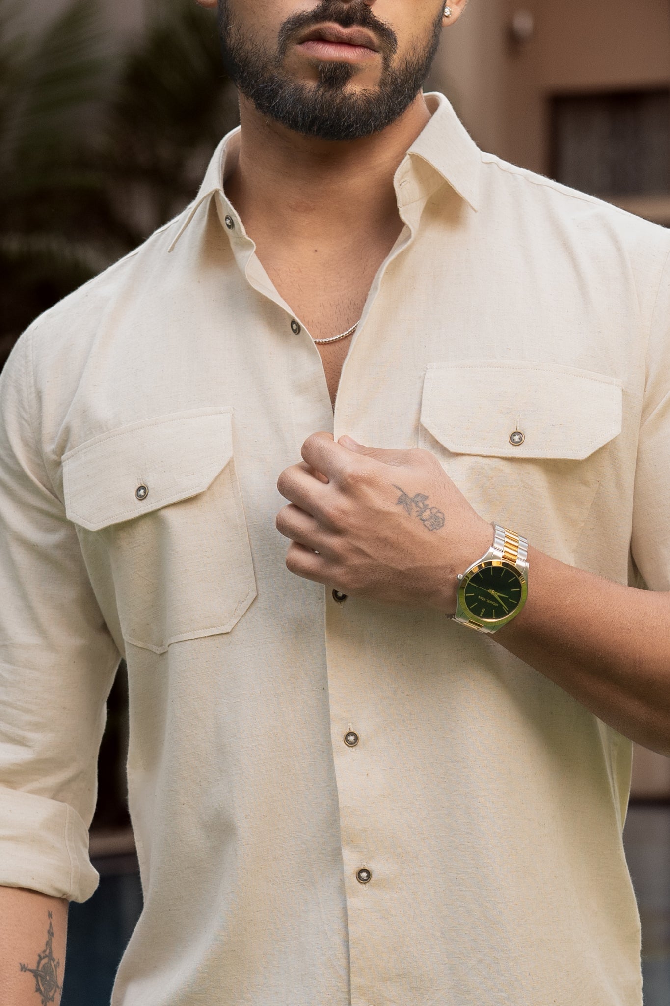 Heritage Beige Linen Shirt