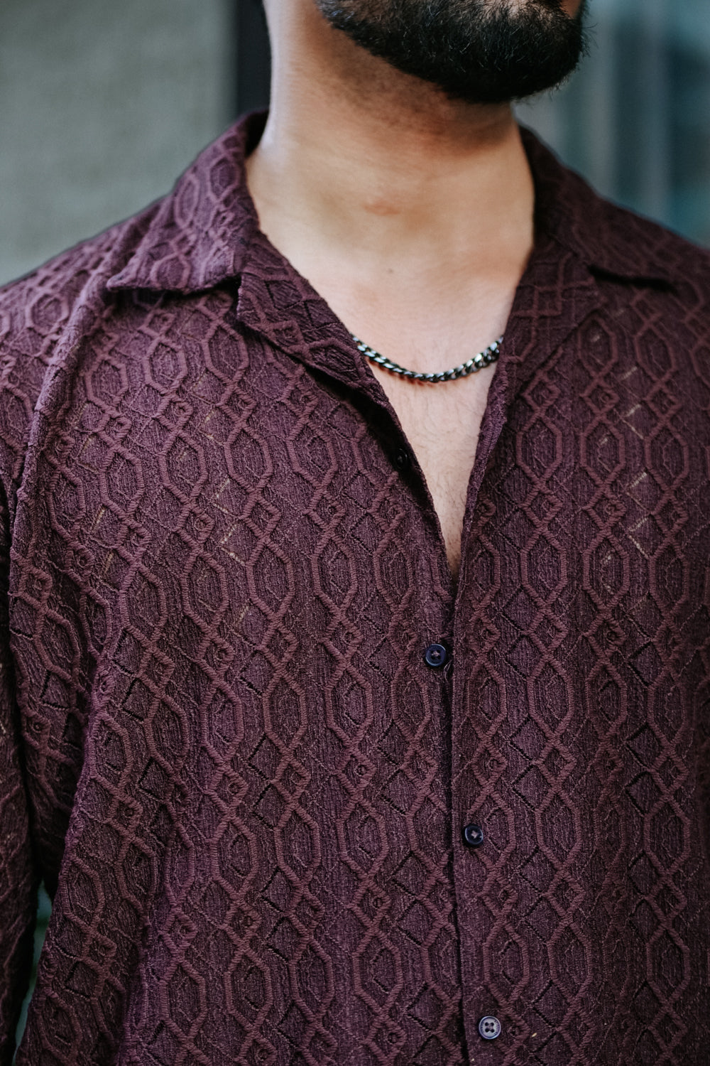 Wine Designer Shirt - Knitted