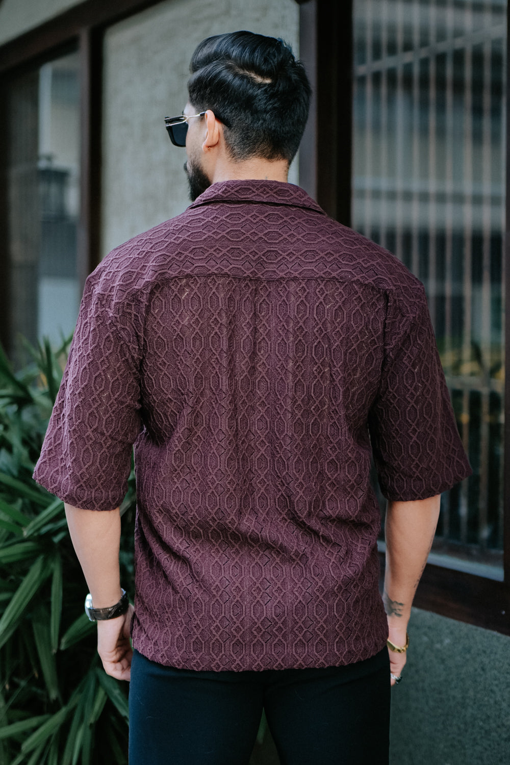 Wine Designer Shirt - Knitted