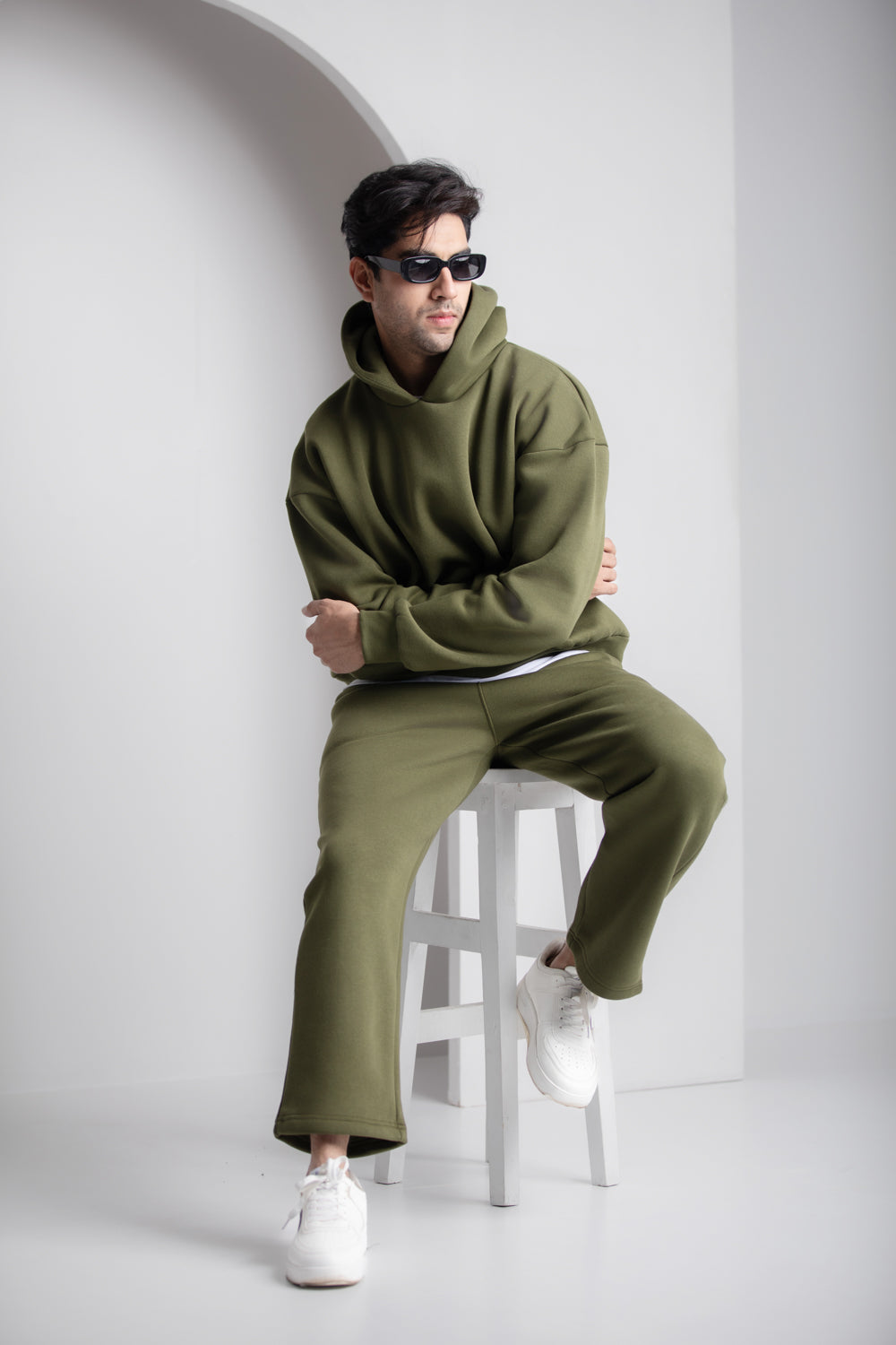 Olive Green Winter Coord Set - (2 Pieces)